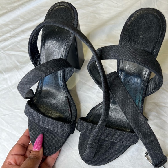 BALENCIAGA Denim Wraparound Sandal - Picture 3 of 5